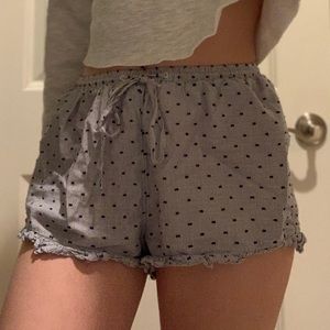 Blue polkadot pajama shorts